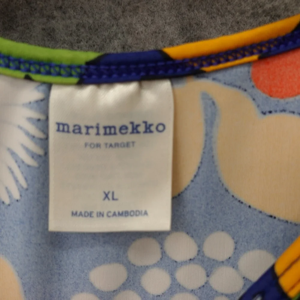 Girls Rash Guard XL Blue Floral Scandi Mod Swim Shirt Top Beach MARIMEKKO TARGET